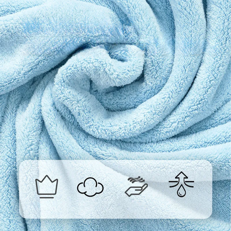 Blue pet drying bathrobe wrap for cats and dogs, absorbent towel with size S dimensions