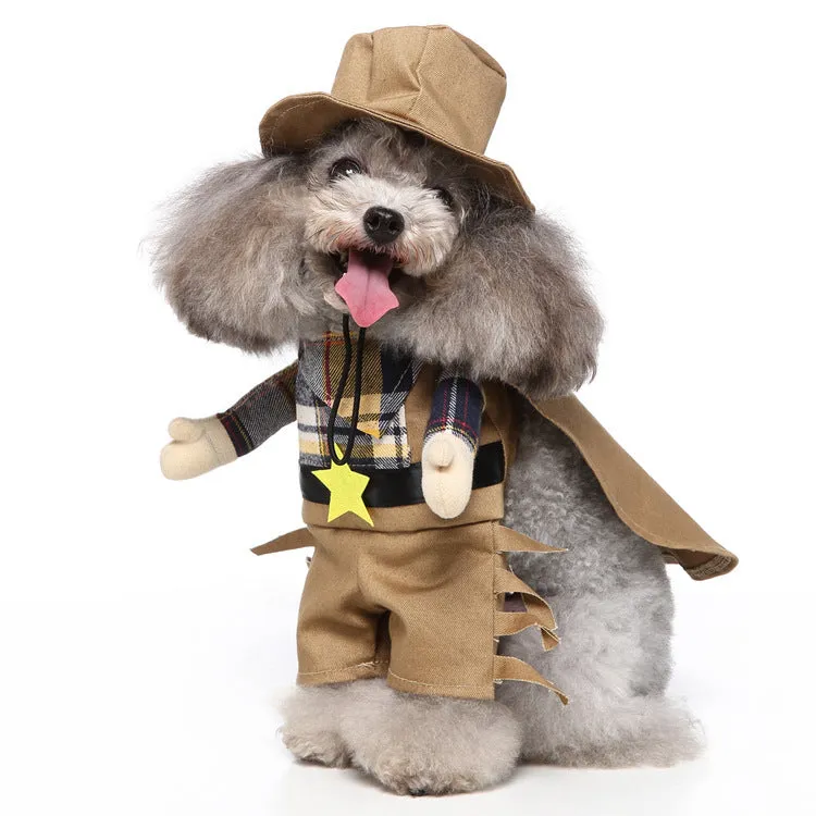 Pet costume clothing in polyester with European and American theme, shown in a panda design for small to large pets