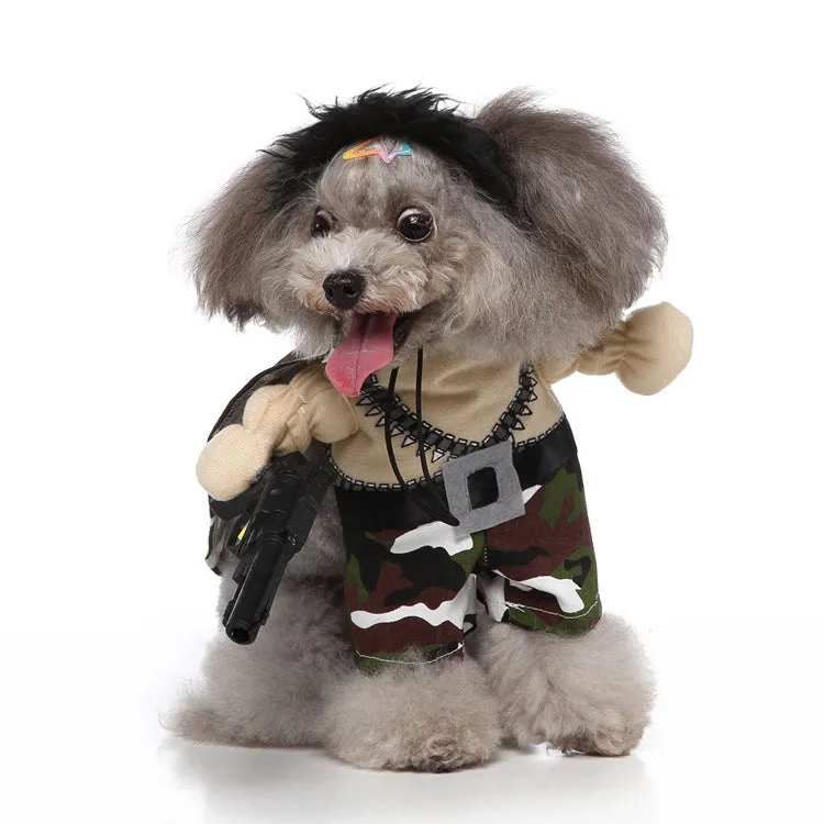 Pet costume clothing in polyester with European and American theme, shown in a panda design for small to large pets