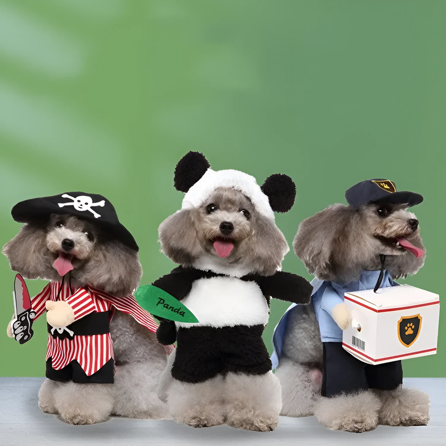 Pet costume clothing in polyester with European and American theme, shown in a panda design for small to large pets