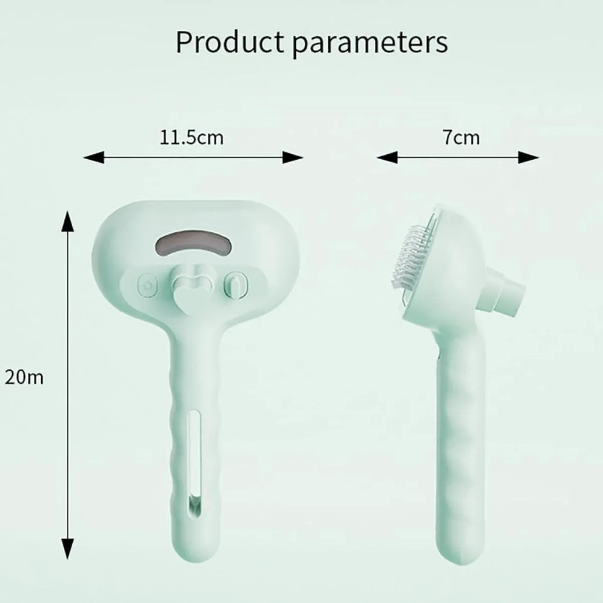 Chevaroo 3-in-1 self-cleaning pet steam brush with silicone bristles and nano mist, green colour, on white background