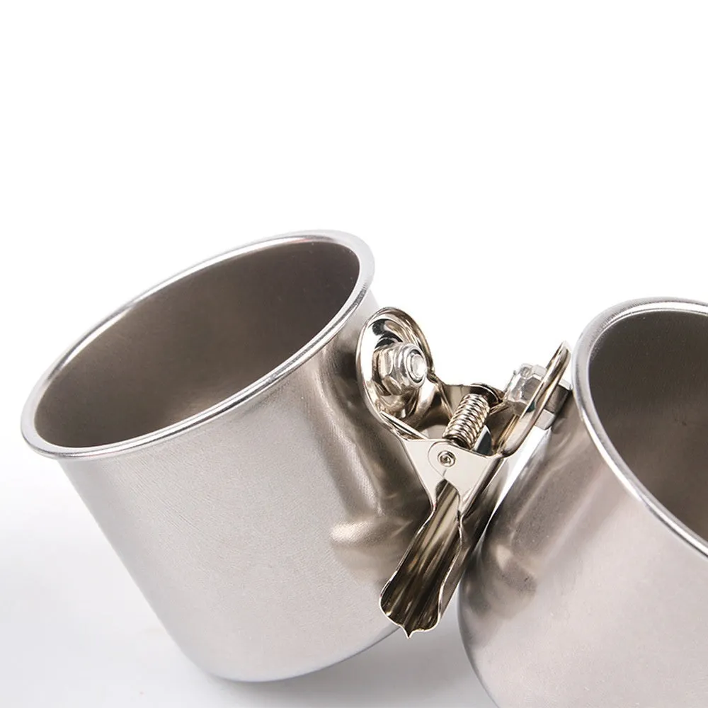 Stainless steel birdcage feeder in natural metal colour for outdoor use.
