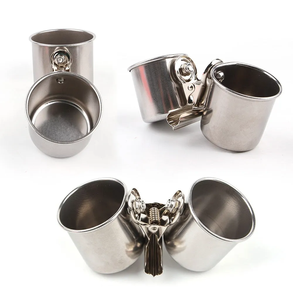 Stainless steel birdcage feeder in natural metal colour for outdoor use.