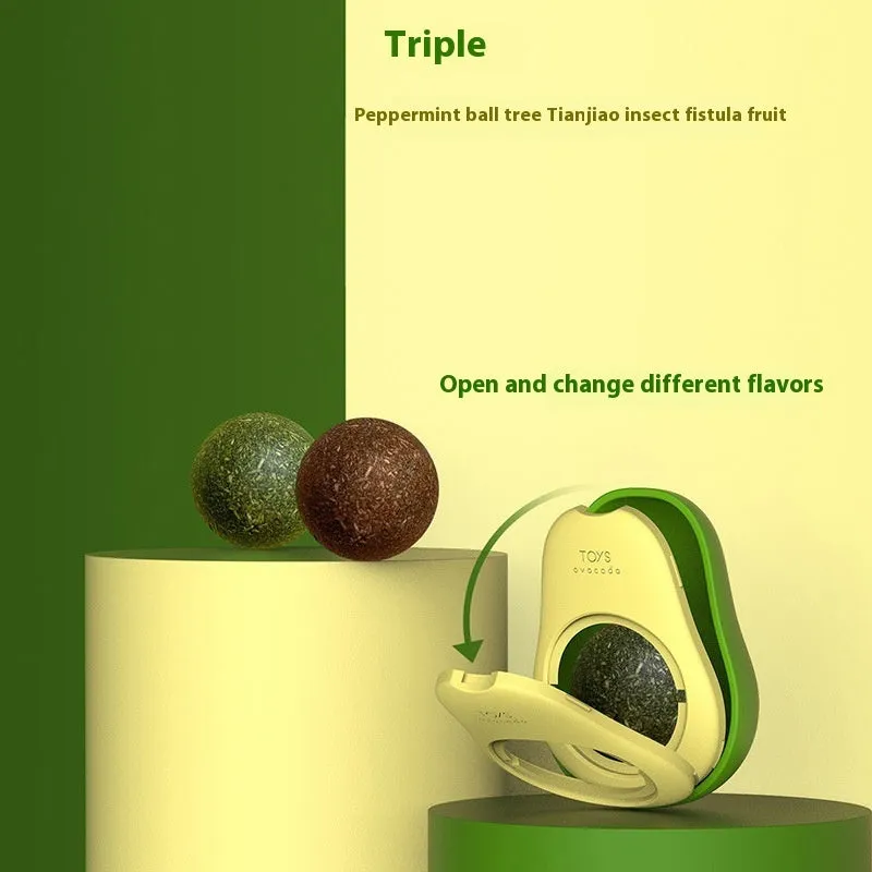 Plastic catnip ball toy in various colours with bite-resistant construction for cats