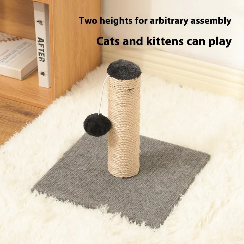 Vertical sisal cat scratch board with carpet cloth scratching pole in picture colour, simple style for cats