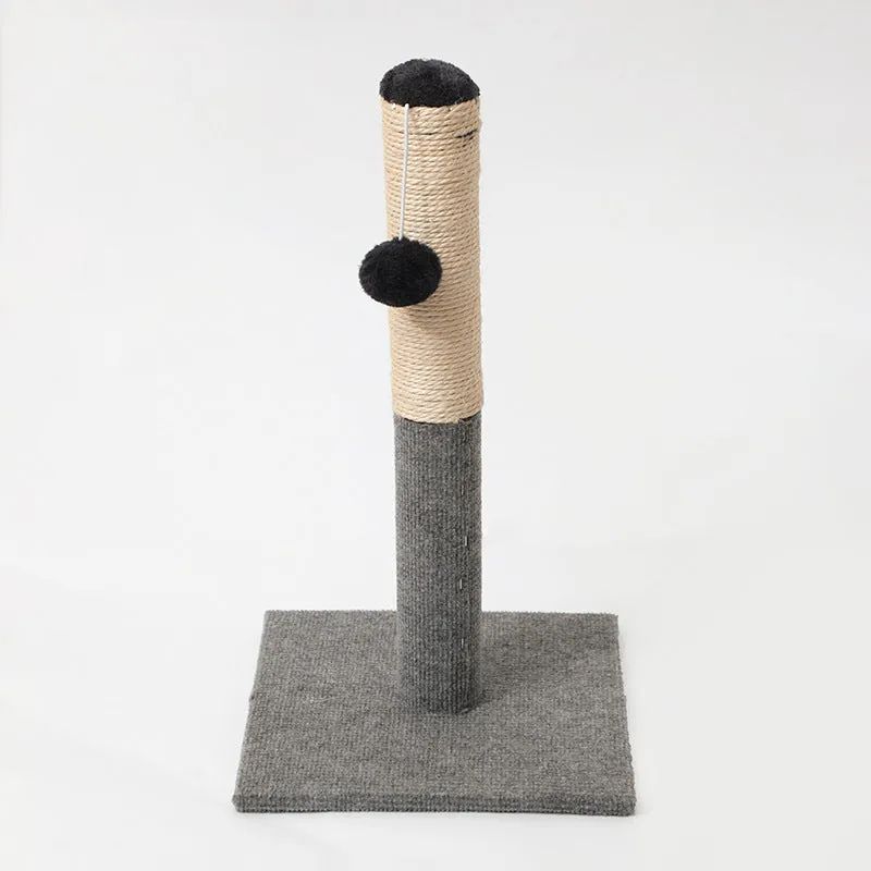 Vertical sisal cat scratch board with carpet cloth scratching pole in picture colour, simple style for cats