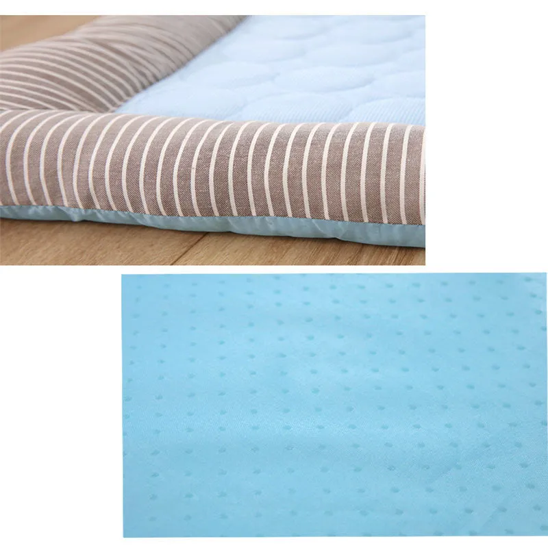 Blue ice silk pet cooling pad with non-slip bottom for dogs and cats – summer sleeping mat