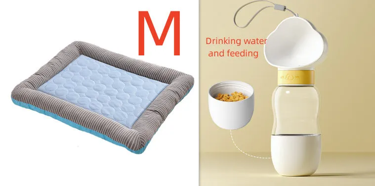 Blue ice silk pet cooling pad with non-slip bottom for dogs and cats – summer sleeping mat