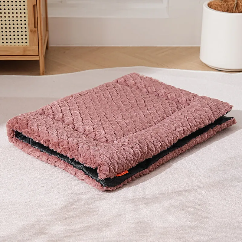Pv wool cushion with fish scale pattern in brown for dogs and cats, available in multiple sizes
