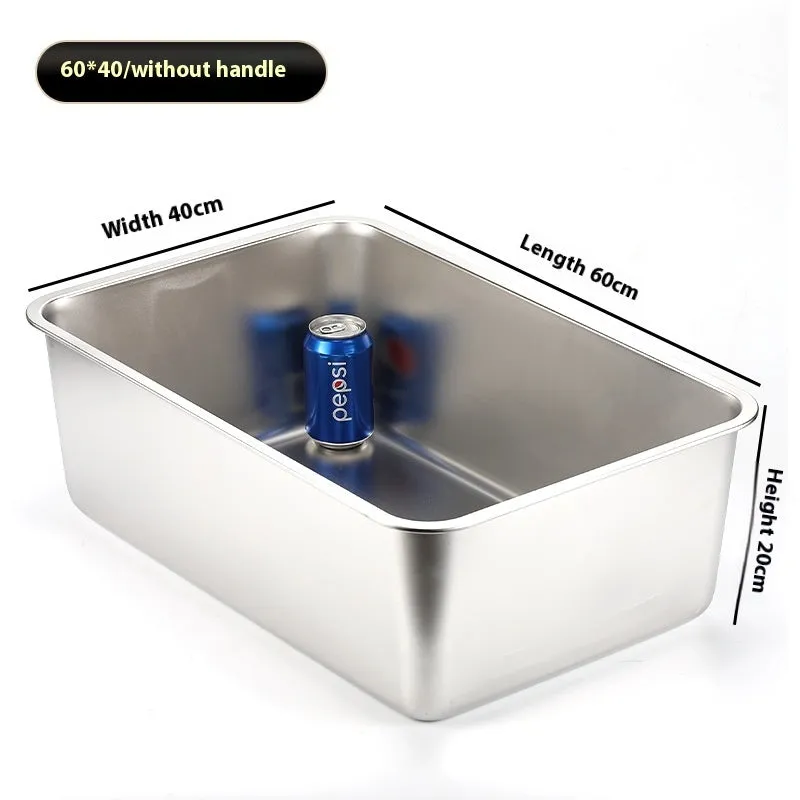Large stainless steel cat litter box 60x40x20cm with anti-wear and anti-corrosion finish
