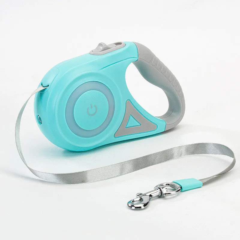 Retractable dog leash in Dream Purple, 3m length, with one-handed brake button and ABS housing