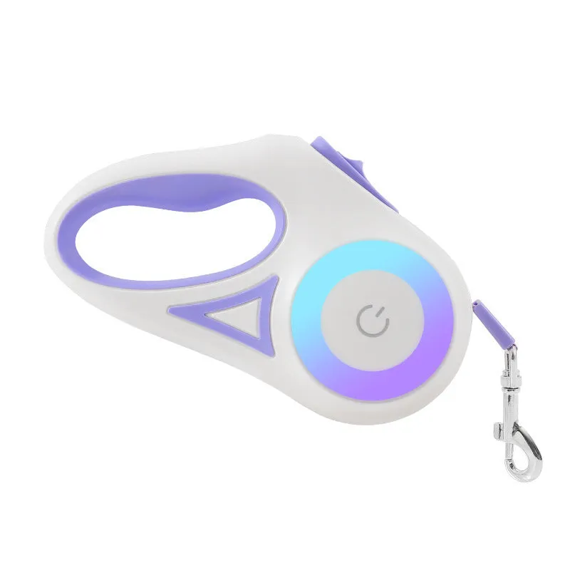 Retractable dog leash in Dream Purple, 3m length, with one-handed brake button and ABS housing