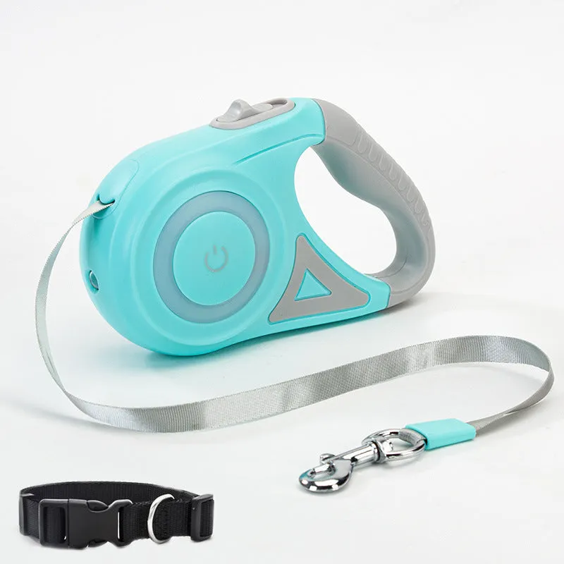 Retractable dog leash in Dream Purple, 3m length, with one-handed brake button and ABS housing