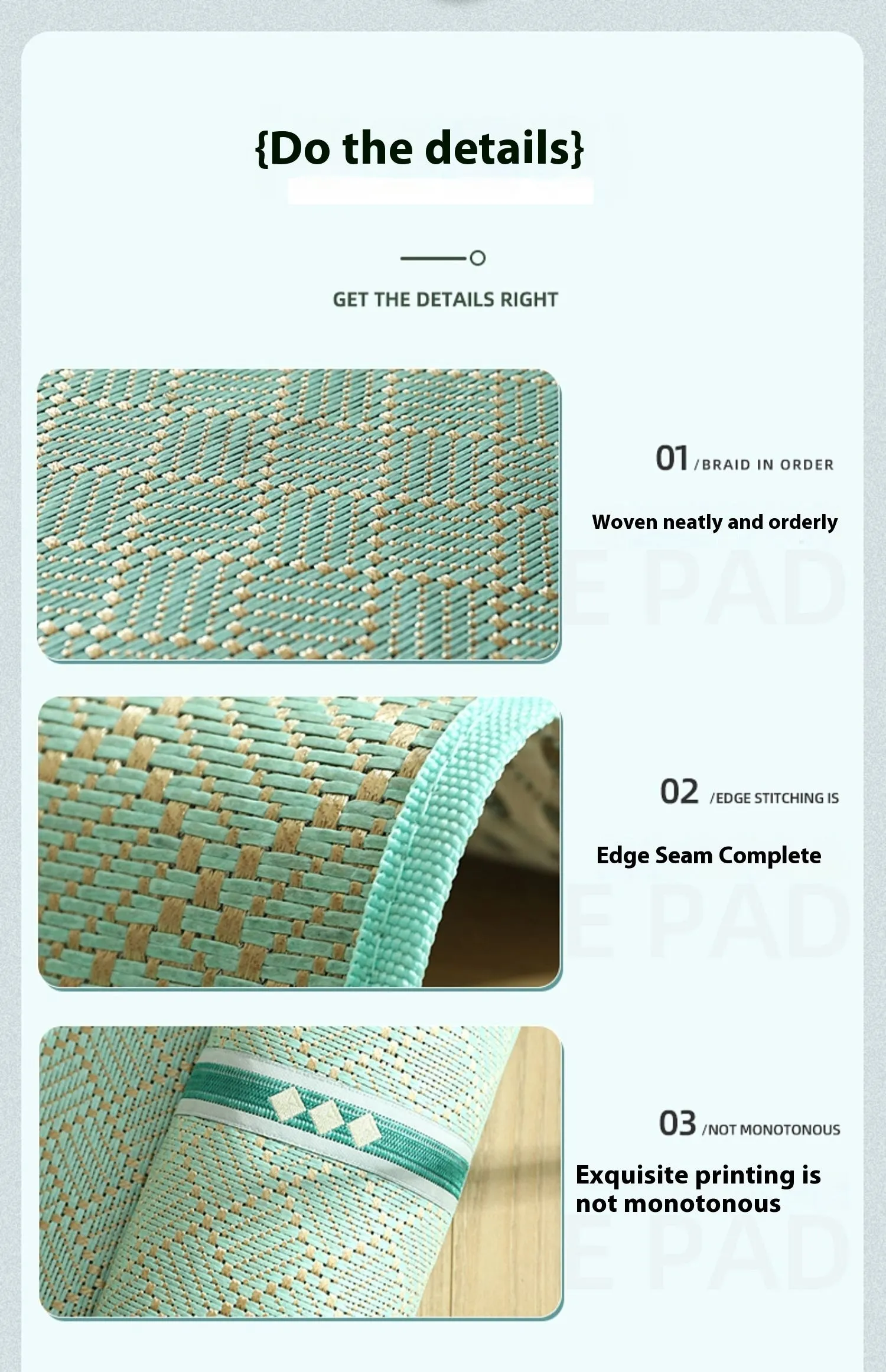 Large dog mat in Golden Green for summer kennel use, XL size 80x65x7cm