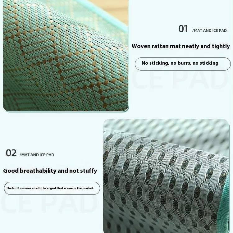 Large dog mat in Golden Green for summer kennel use, XL size 80x65x7cm