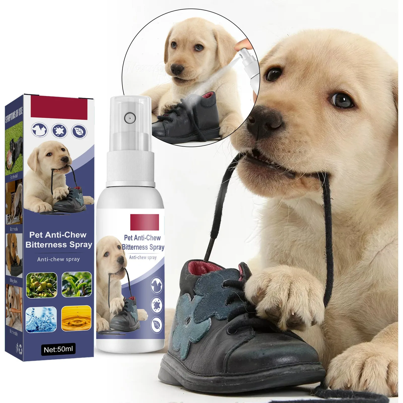 Pet bitter anti-bite spray 50ml boxed dog scratching sofa deterrent