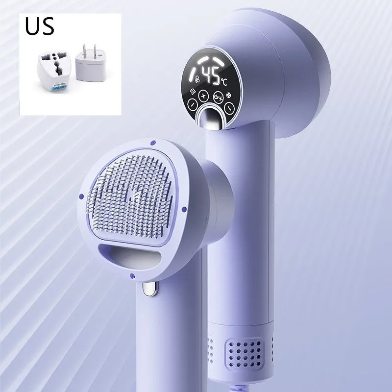 Smart pet hair dryer in white with blow and comb function for dog cat grooming