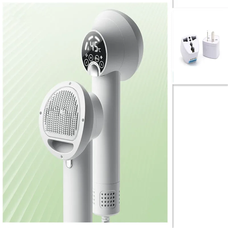 Smart pet hair dryer in white with blow and comb function for dog cat grooming