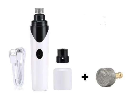 Pet nail grinder with USB charging and detachable grinding wheel for cats, dogs, and small pets