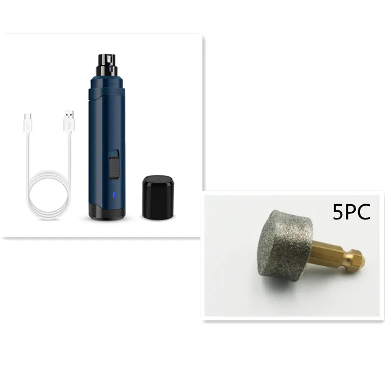 Pet nail grinder with USB charging and detachable grinding wheel for cats, dogs, and small pets