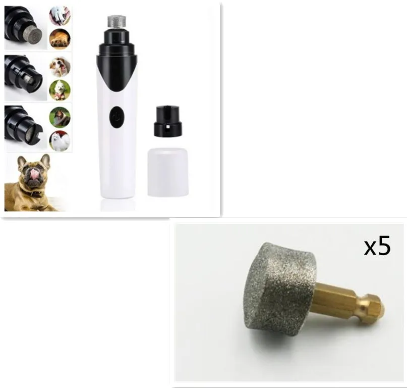 Pet nail grinder with USB charging and detachable grinding wheel for cats, dogs, and small pets