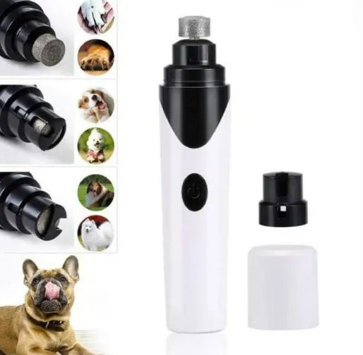 Pet nail grinder with USB charging and detachable grinding wheel for cats, dogs, and small pets