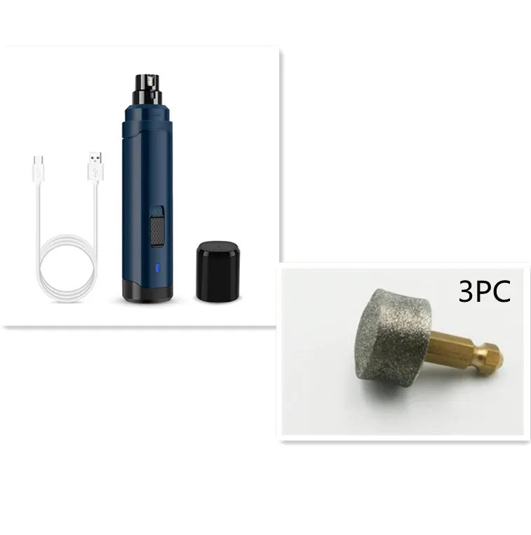Pet nail grinder with USB charging and detachable grinding wheel for cats, dogs, and small pets