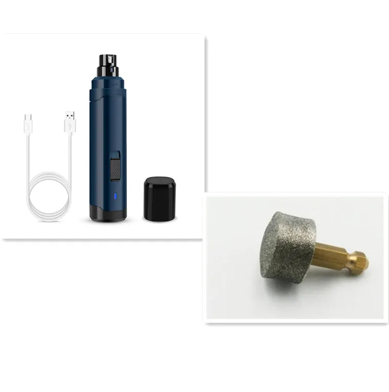 Pet nail grinder with USB charging and detachable grinding wheel for cats, dogs, and small pets
