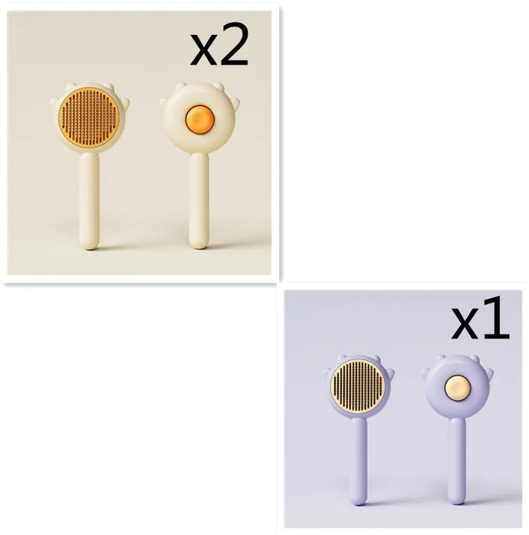 Cat comb massage pet magic comb with stainless steel teeth and green ABS handle