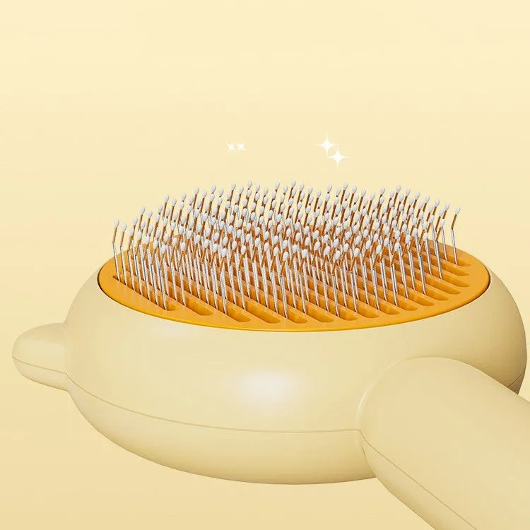 Cat comb massage pet magic comb with stainless steel teeth and green ABS handle