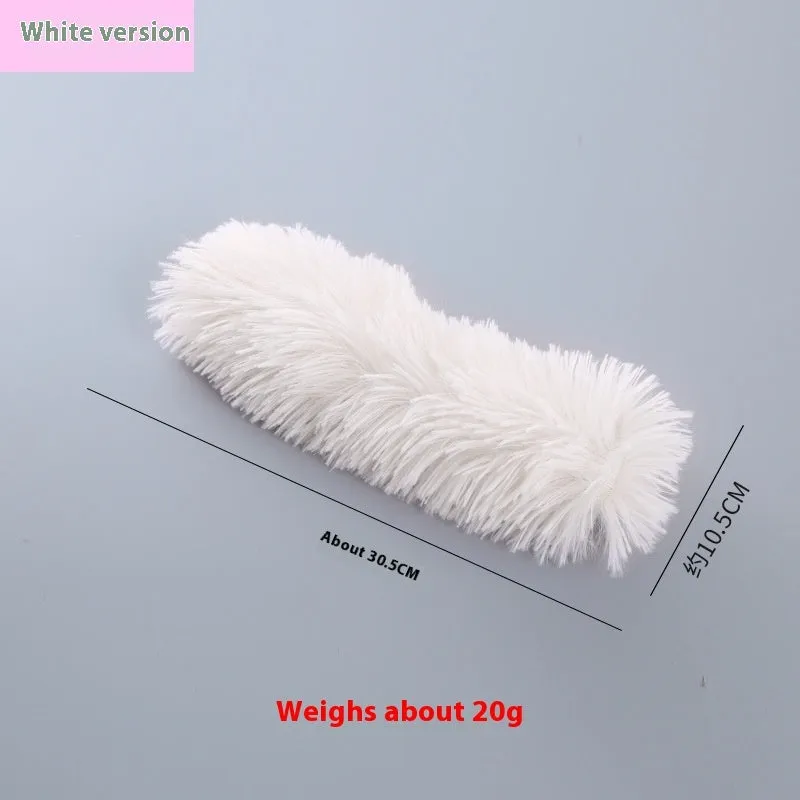 Plush cat toy containing catnip and ringing paper, about 30cm long, available in multiple colours