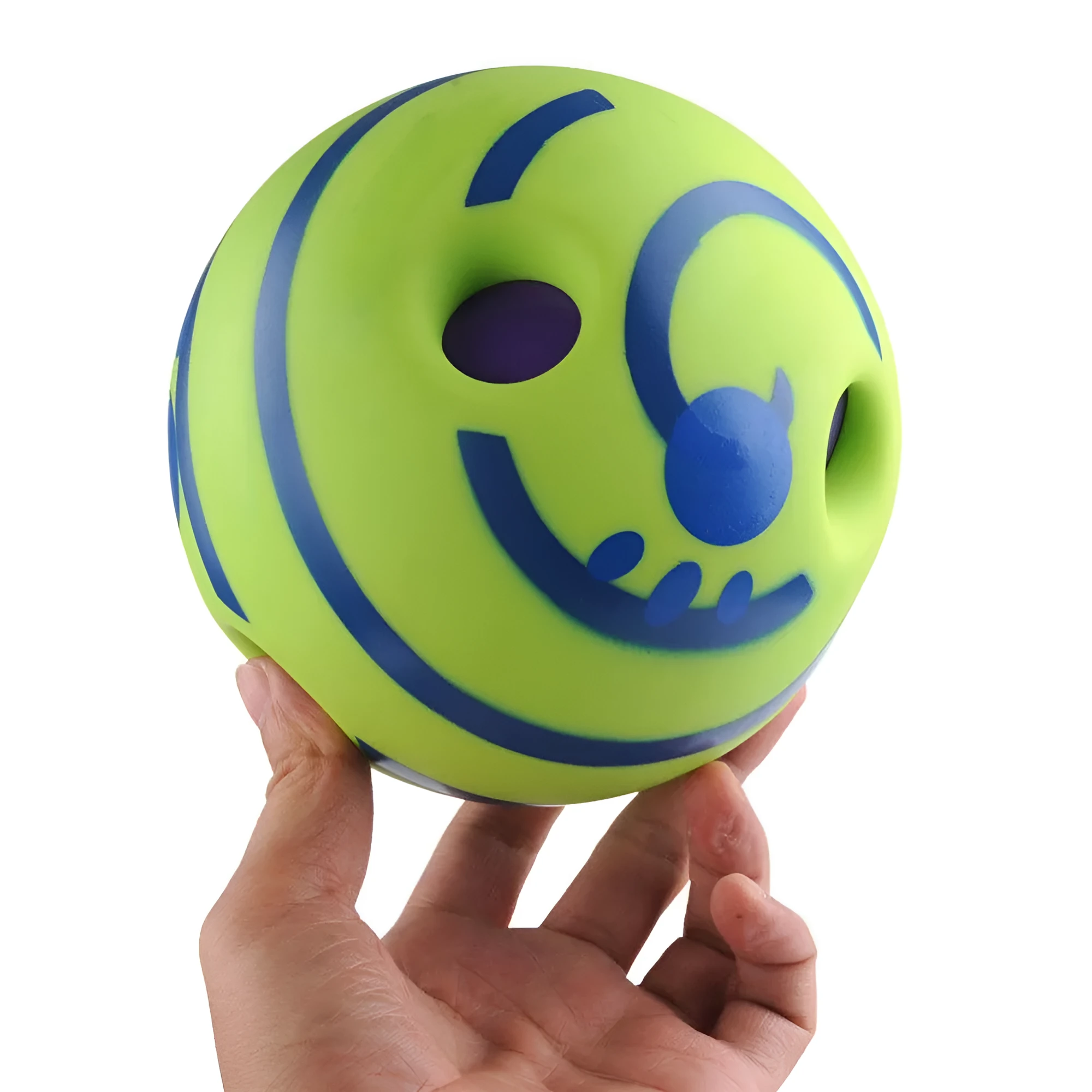 Green vinyl dog molar training ball with 10cm diameter for bite-resistant chew and fetch play