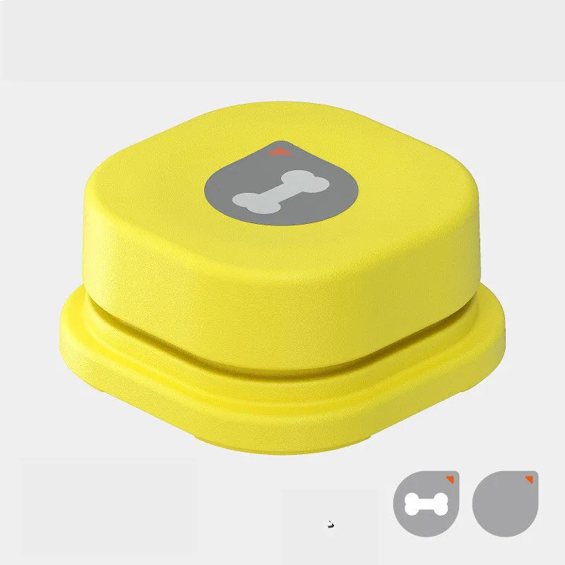Pet communication button in orange, blue, grey and yellow with mats, 8.5cm ABS plastic recordable dog talking toy