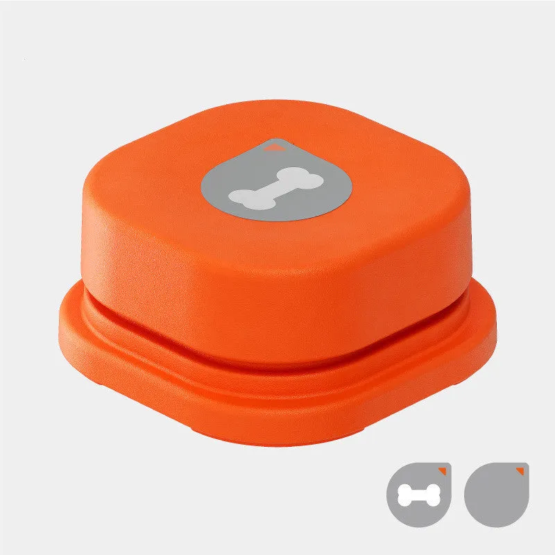 Pet communication button in orange, blue, grey and yellow with mats, 8.5cm ABS plastic recordable dog talking toy