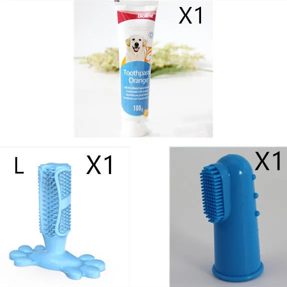 Bioline dog toothpaste in natural formula for calculus removal and fresh breath, available in beef mint orange flavours