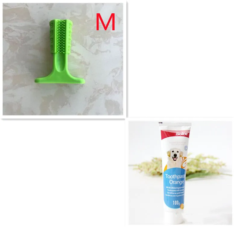 Bioline dog toothpaste in natural formula for calculus removal and fresh breath, available in beef mint orange flavours
