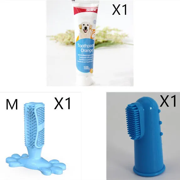 Bioline dog toothpaste in natural formula for calculus removal and fresh breath, available in beef mint orange flavours