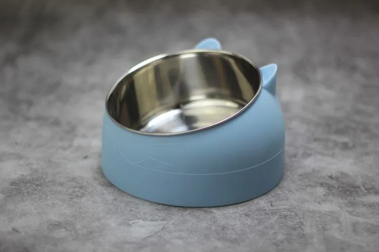 Elevated cat food bowl with 304 stainless steel inner, 200ml capacity, available in multiple colours