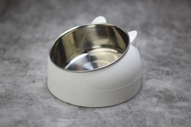 Elevated cat food bowl with 304 stainless steel inner, 200ml capacity, available in multiple colours