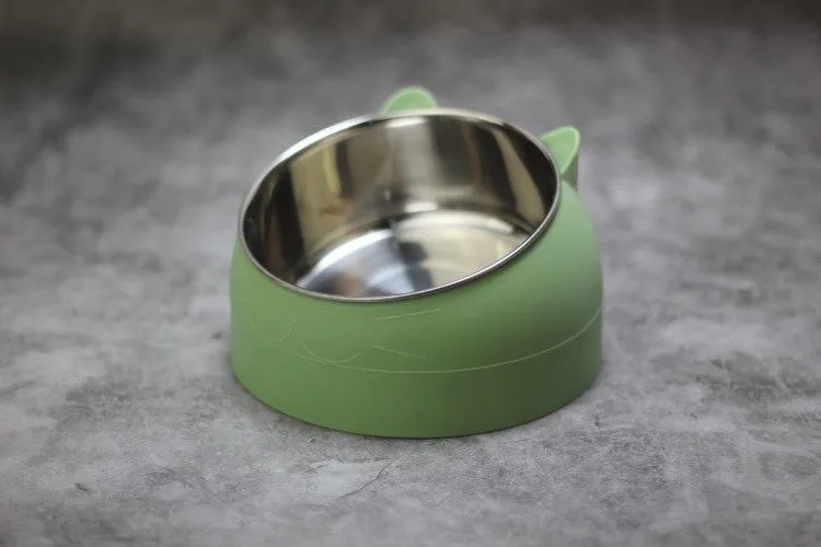 Elevated cat food bowl with 304 stainless steel inner, 200ml capacity, available in multiple colours
