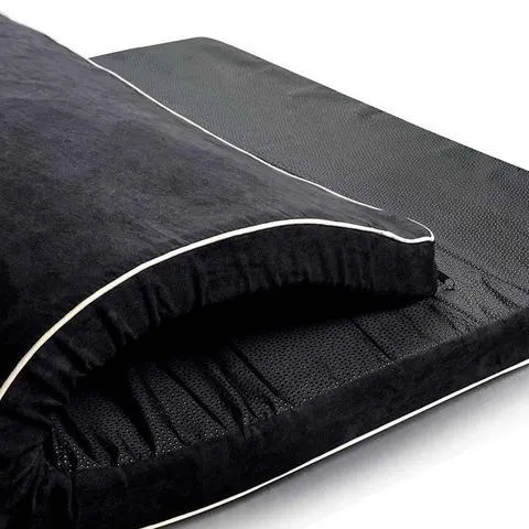 Arthur black memory foam dog bed for large elderly dogs with low profile and non-slip bottom