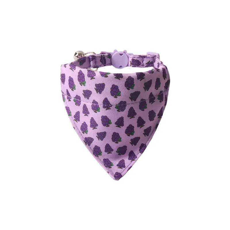 Fruit series pet collar with bell in peach fabric leather, adjustable 1.0x28cm, watermelon bow style