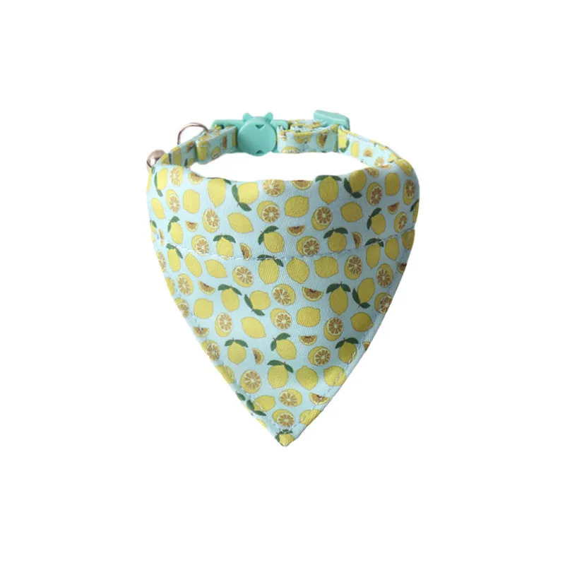 Fruit series pet collar with bell in peach fabric leather, adjustable 1.0x28cm, watermelon bow style