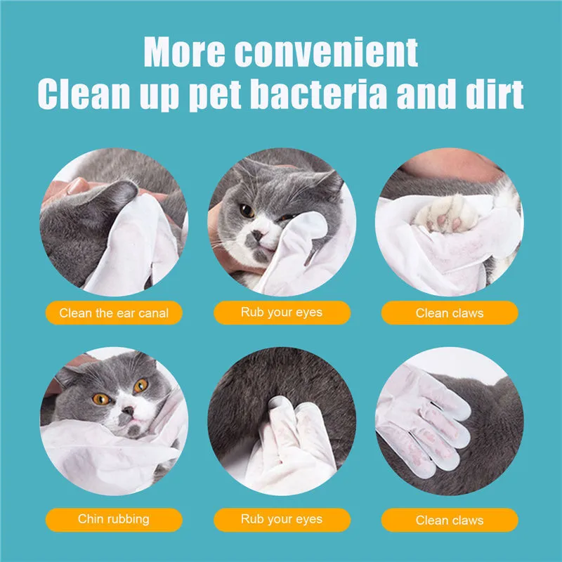 Disposable non-woven aluminium foil pet grooming gloves in bagged 6-pack