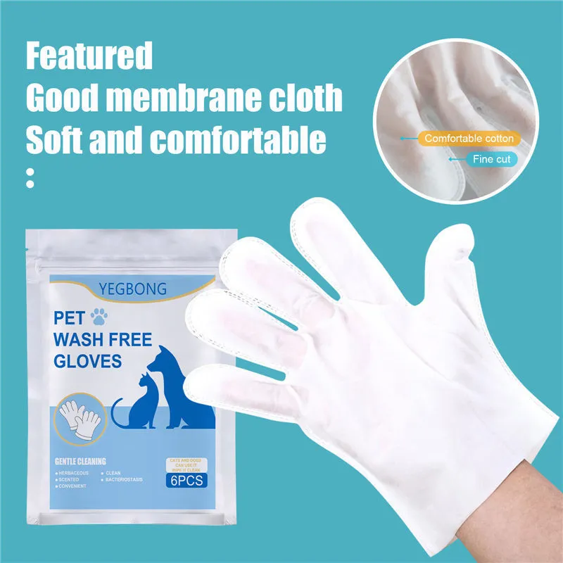 Disposable non-woven aluminium foil pet grooming gloves in bagged 6-pack
