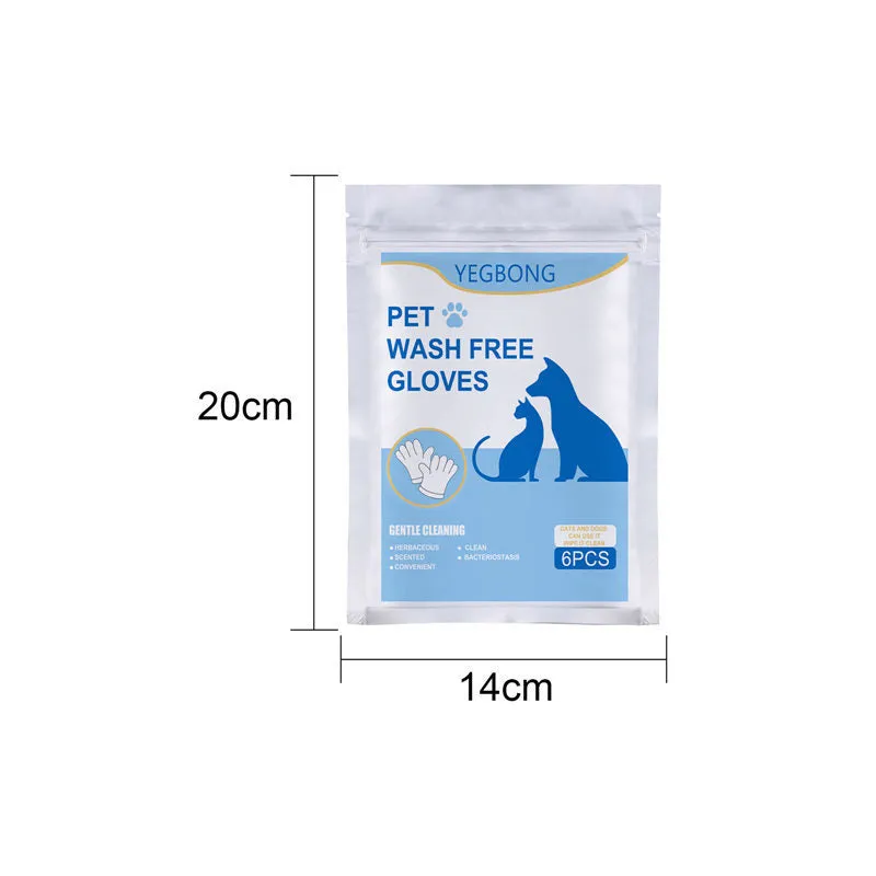 Disposable non-woven aluminium foil pet grooming gloves in bagged 6-pack