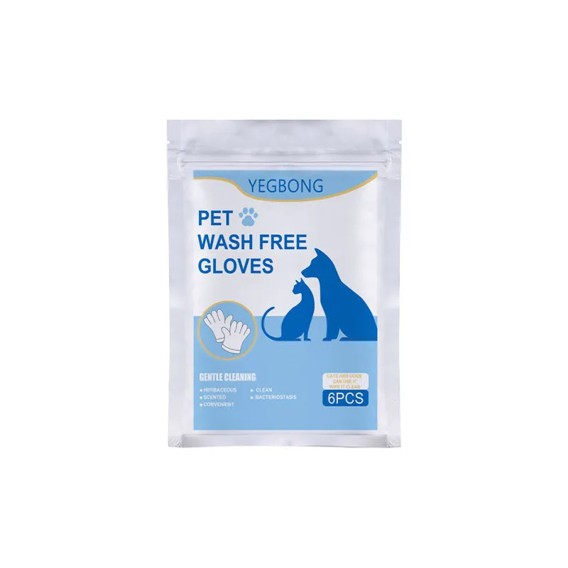 Disposable non-woven aluminium foil pet grooming gloves in bagged 6-pack
