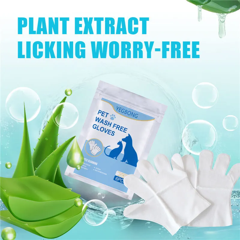 Disposable non-woven aluminium foil pet grooming gloves in bagged 6-pack