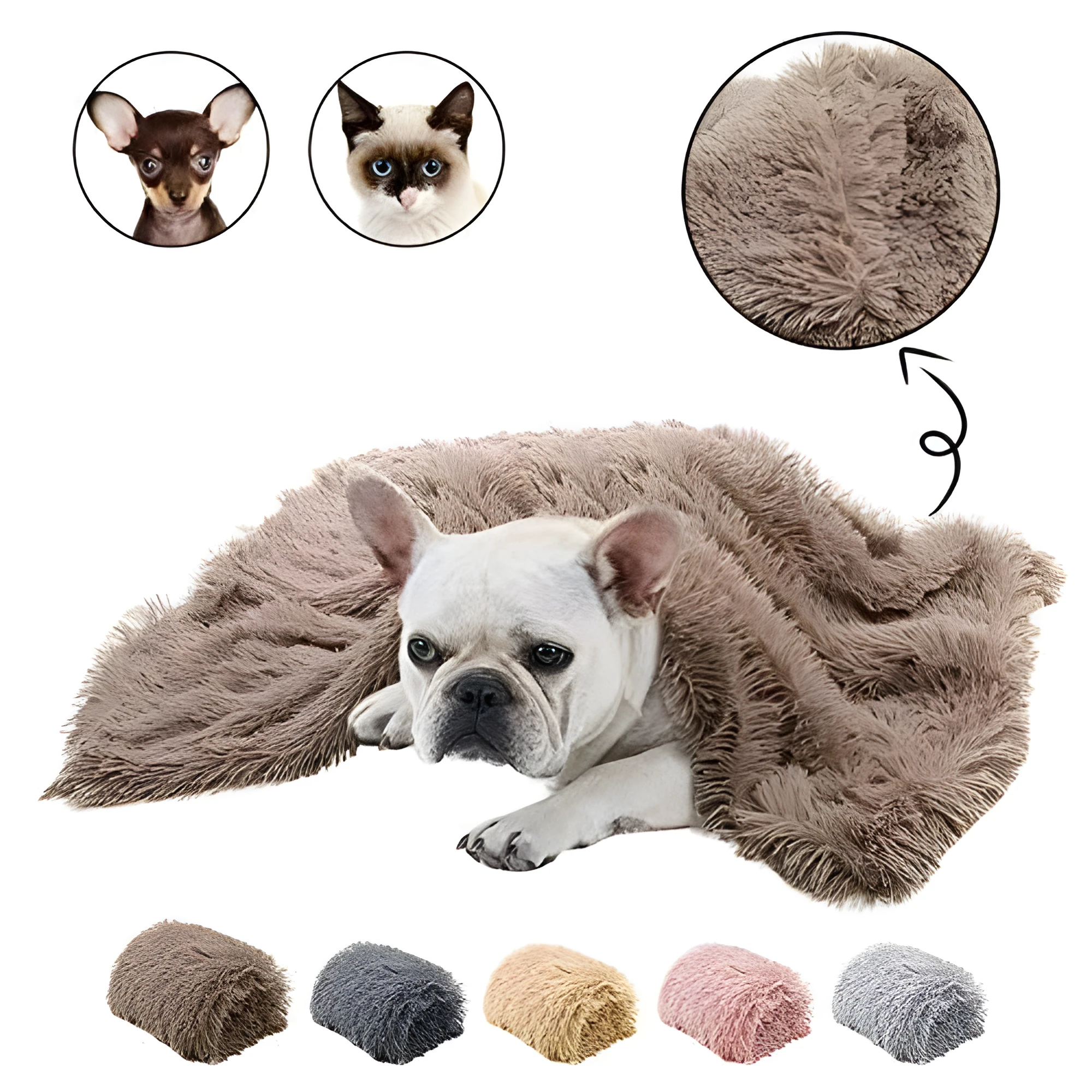 Plush reversible pet mat double blanket for dogs cats available in multiple colours and sizes S M L