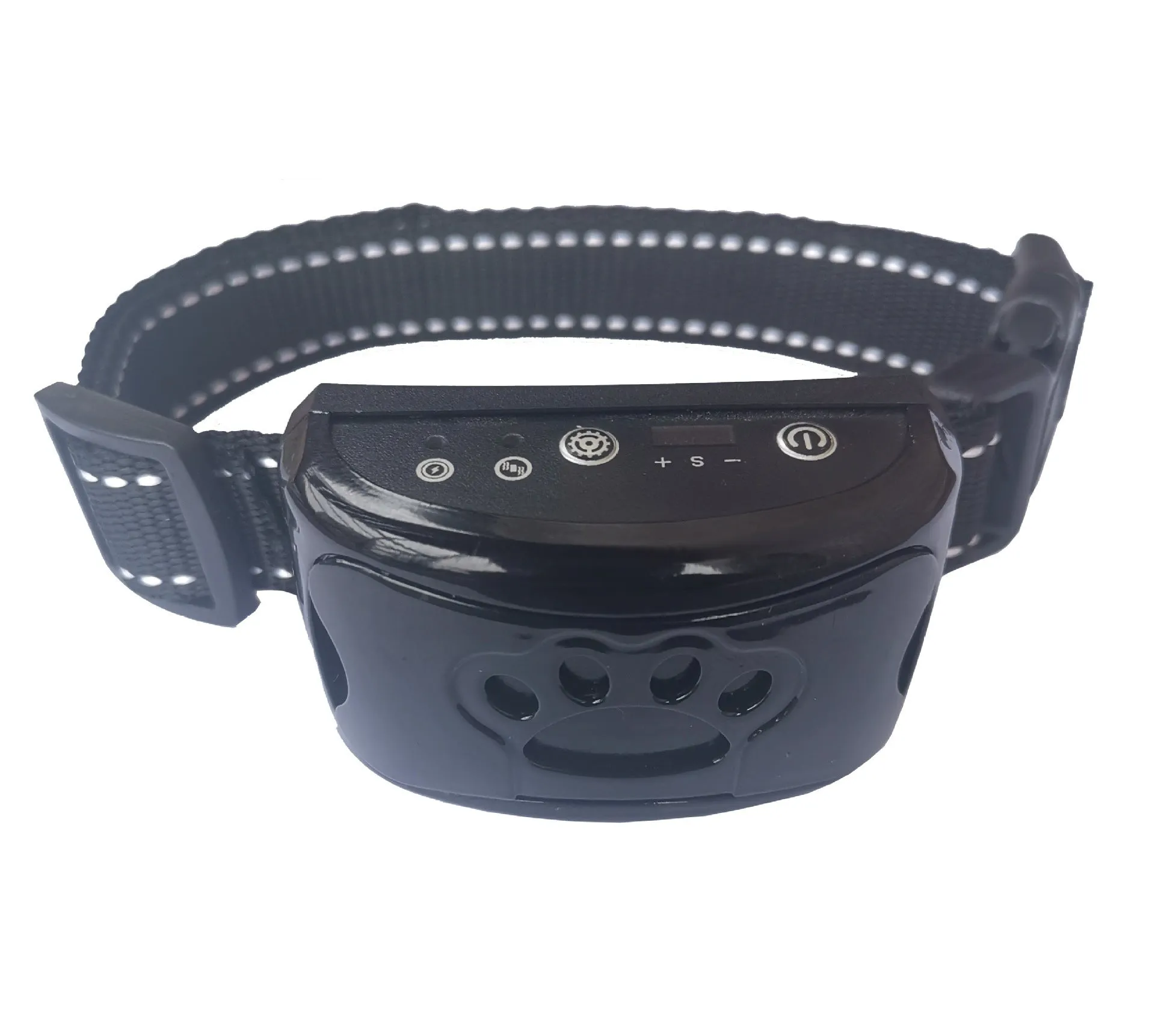 Waterproof rechargeable dog training collar with remote control in black colour, adjustable 6-35cm neck strap